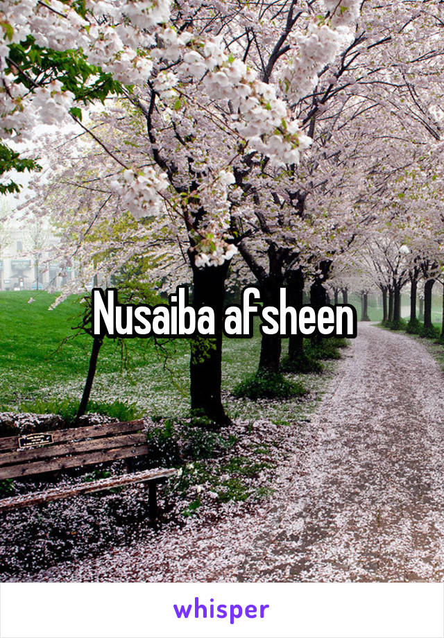 Nusaiba afsheen