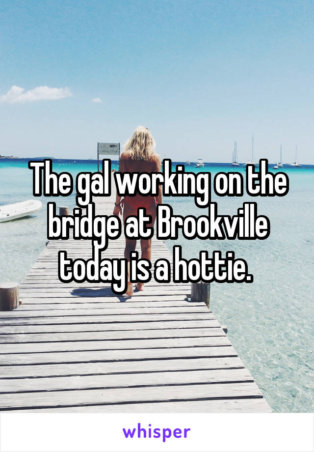 The gal working on the bridge at Brookville today is a hottie. 