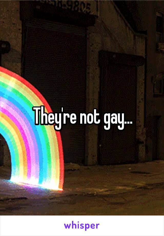 They're not gay...