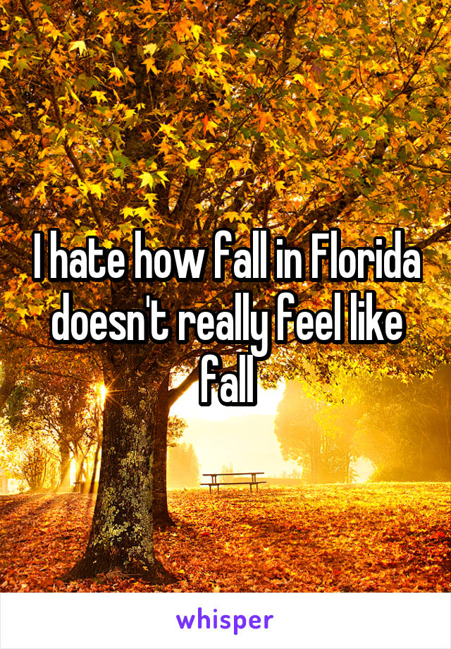 I hate how fall in Florida doesn't really feel like fall