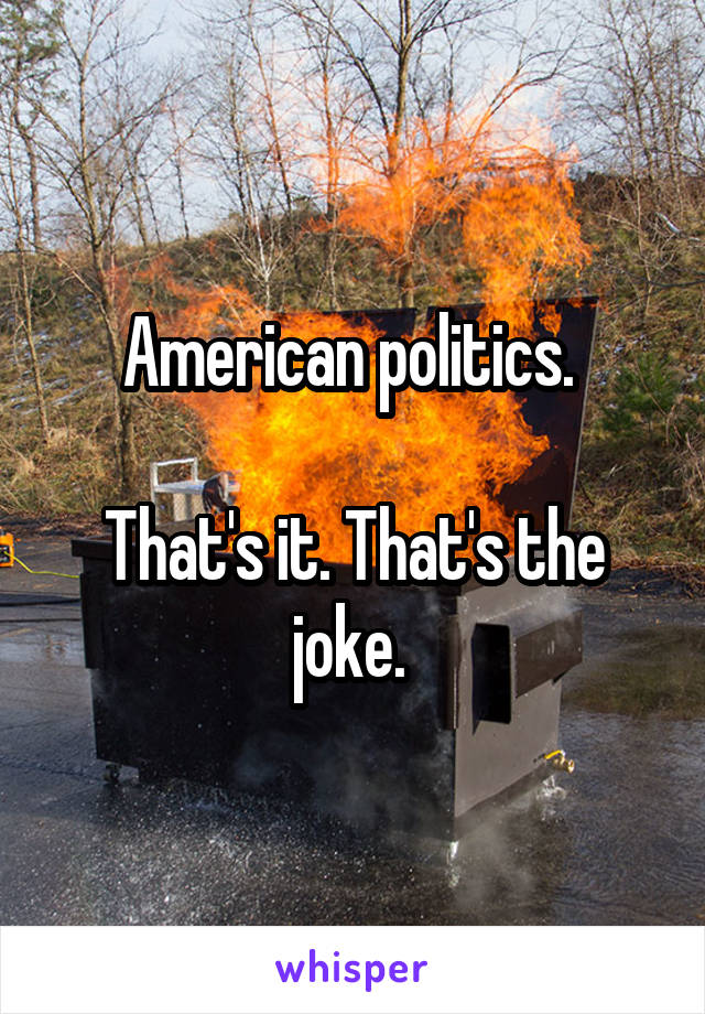 American politics. 

That's it. That's the joke. 