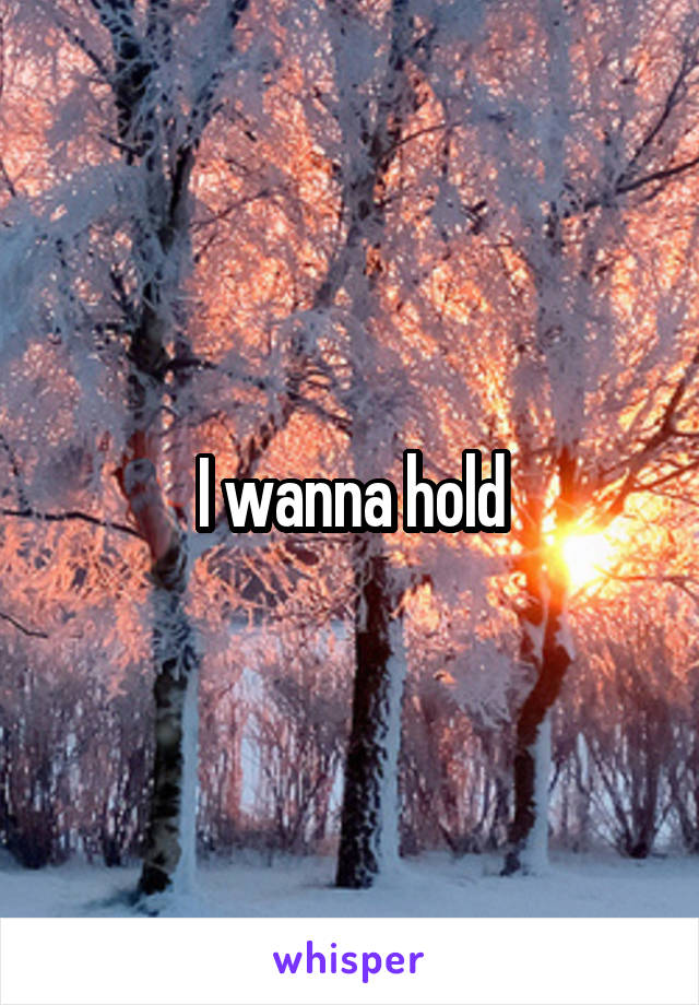 I wanna hold
