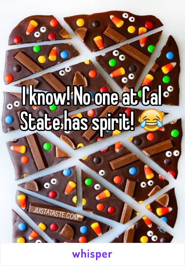 I know! No one at Cal State has spirit! 😂