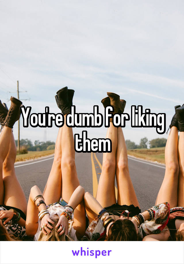 You're dumb for liking them