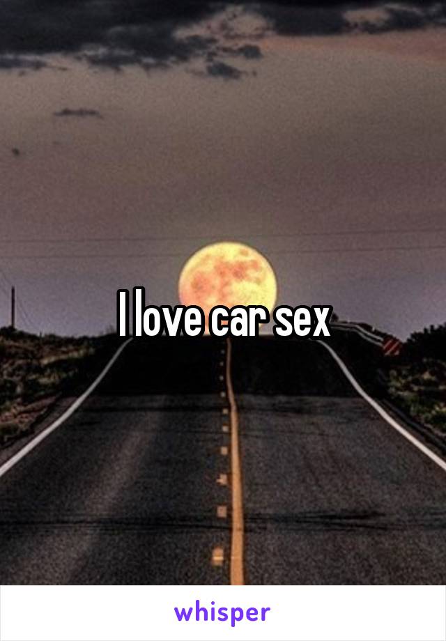 I love car sex