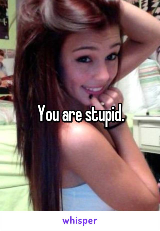 You are stupid.