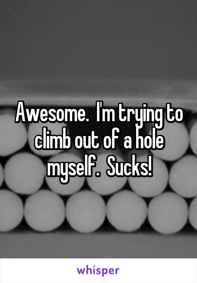 Awesome.  I'm trying to climb out of a hole myself.  Sucks!