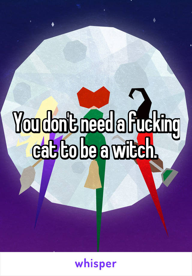 You don't need a fucking cat to be a witch. 