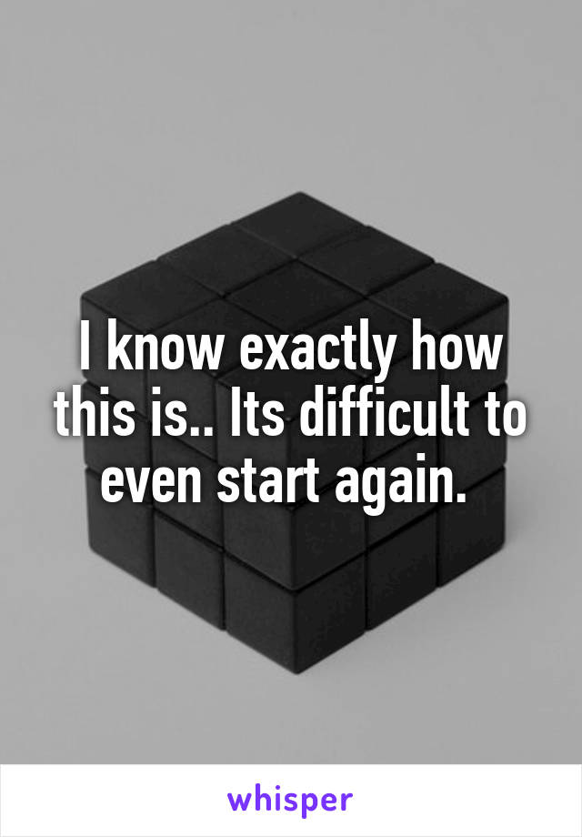 I know exactly how this is.. Its difficult to even start again. 