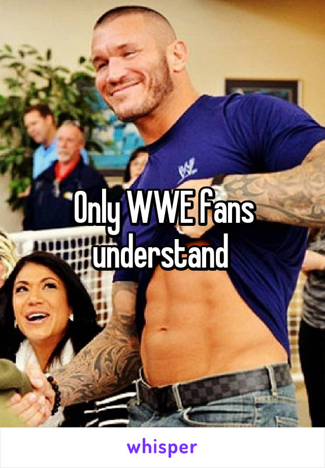 Only WWE fans understand 