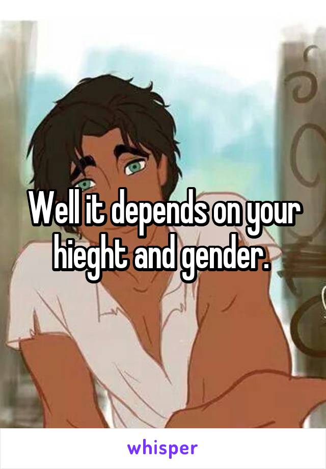 Well it depends on your hieght and gender. 