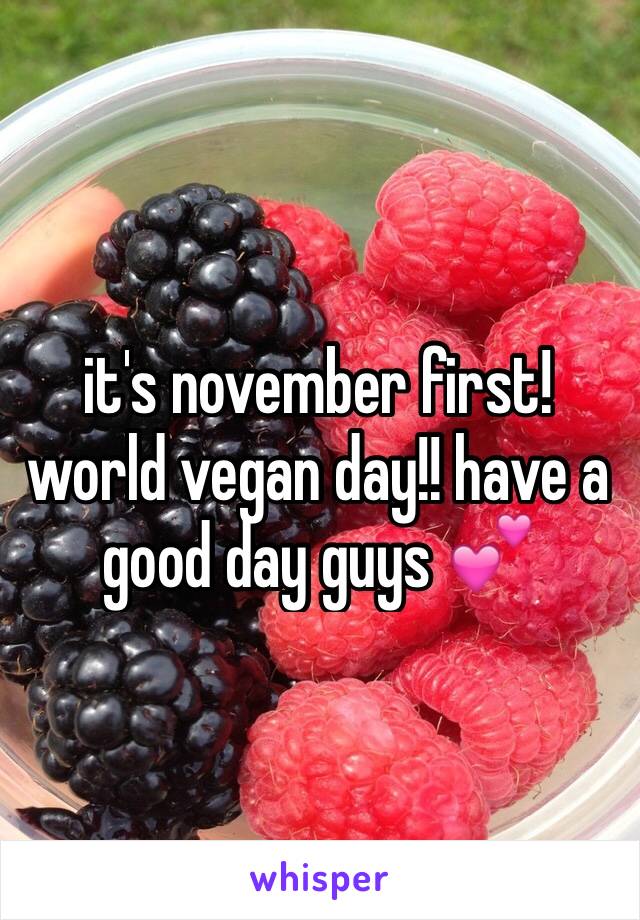 it's november first! world vegan day!! have a good day guys 💕