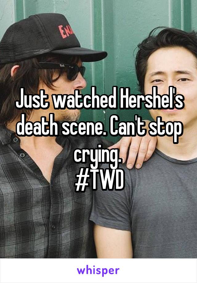 Just watched Hershel's death scene. Can't stop crying. 
#TWD