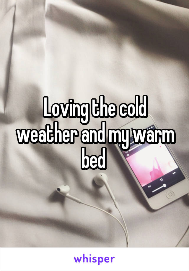 Loving the cold weather and my warm bed 