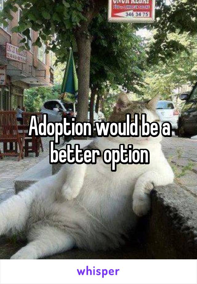 Adoption would be a better option