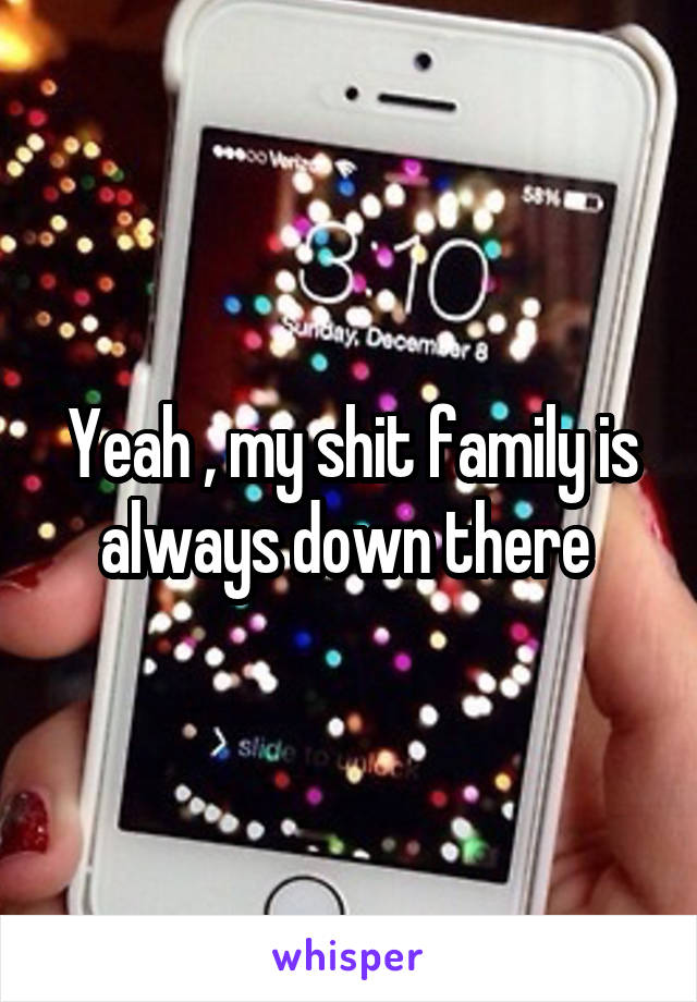 Yeah , my shit family is always down there 
