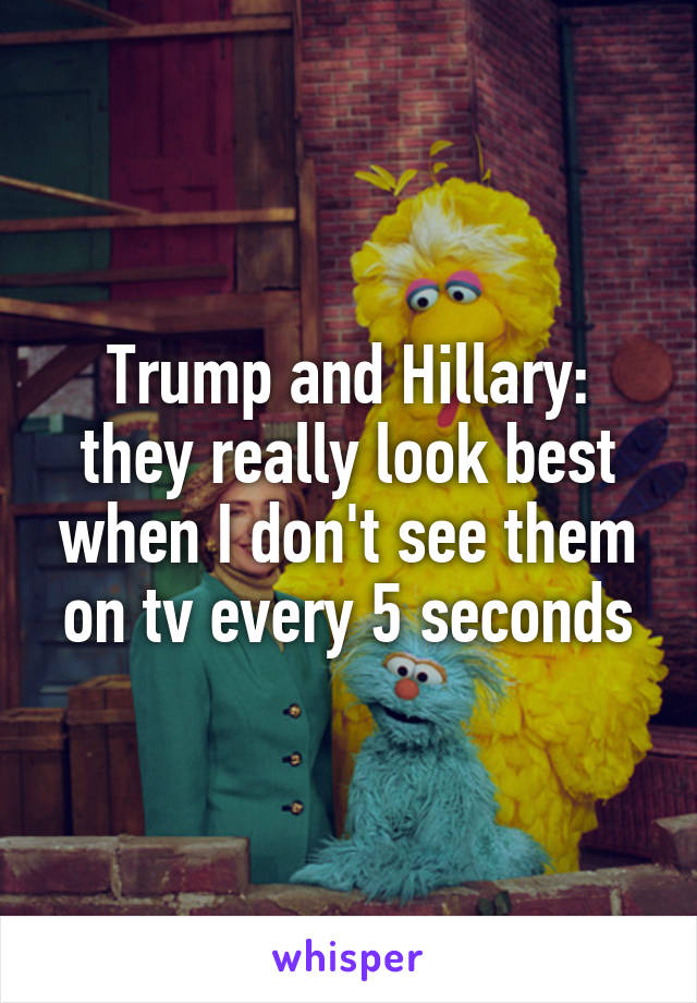 Trump and Hillary: they really look best when I don't see them on tv every 5 seconds