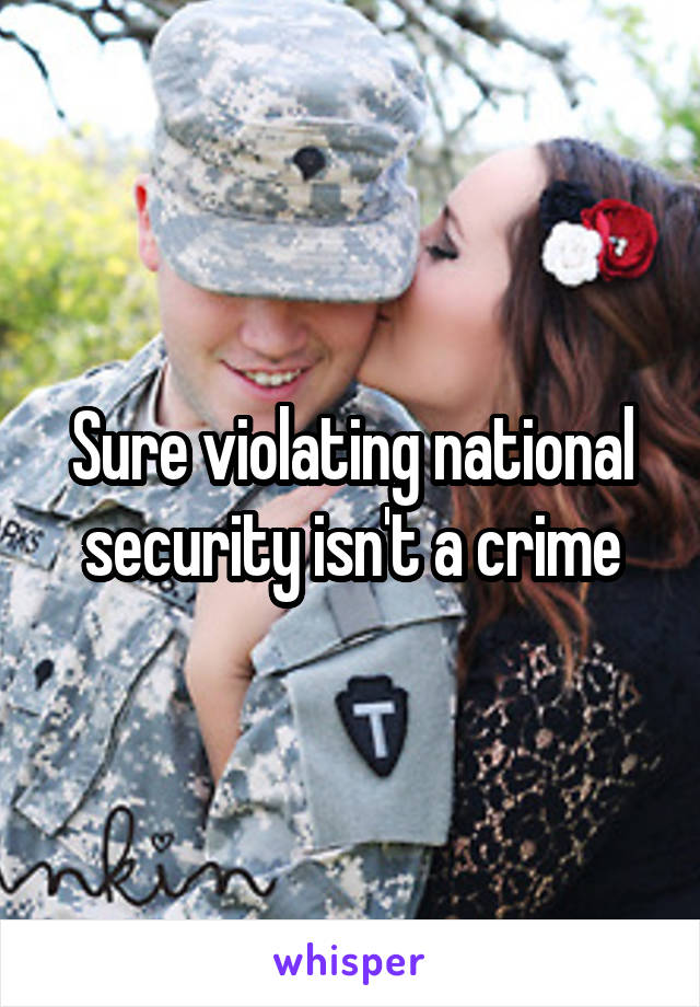 Sure violating national security isn't a crime