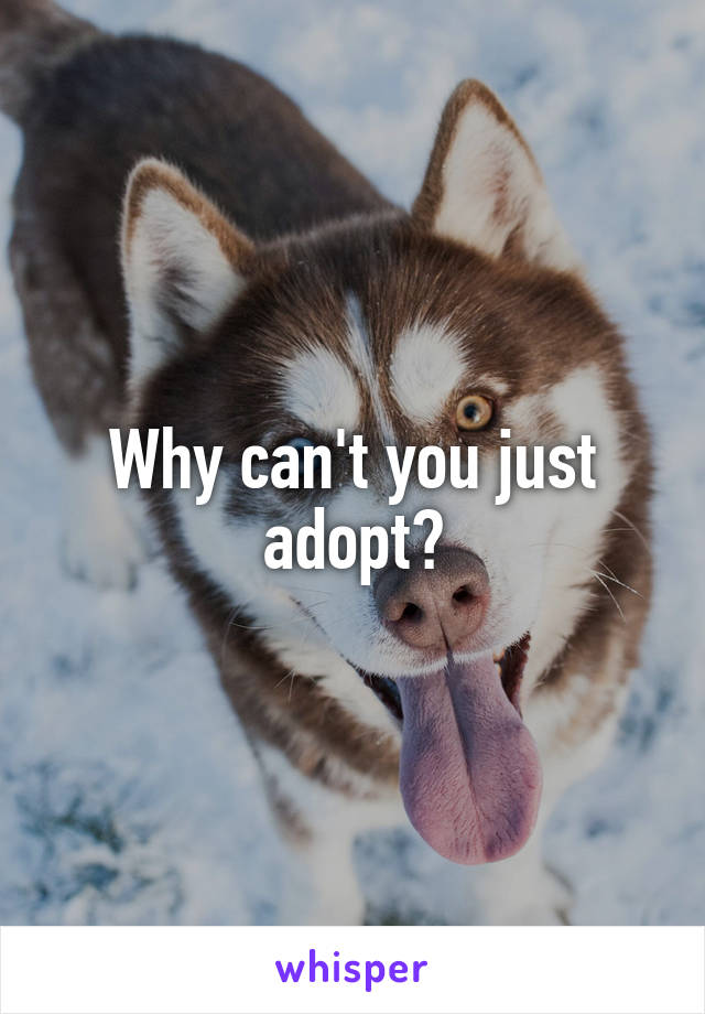 Why can't you just adopt?