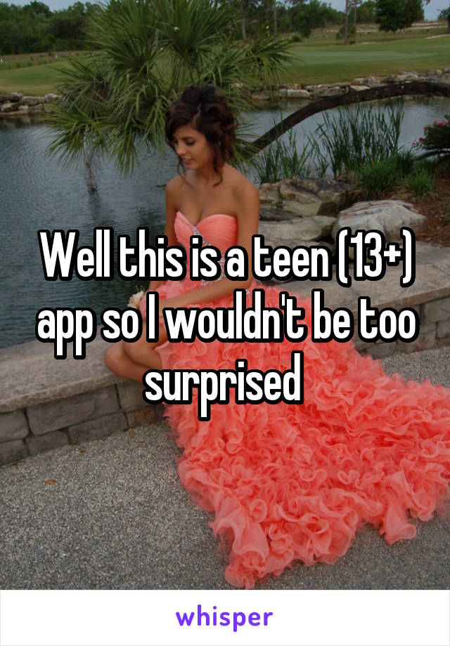 Well this is a teen (13+) app so I wouldn't be too surprised 