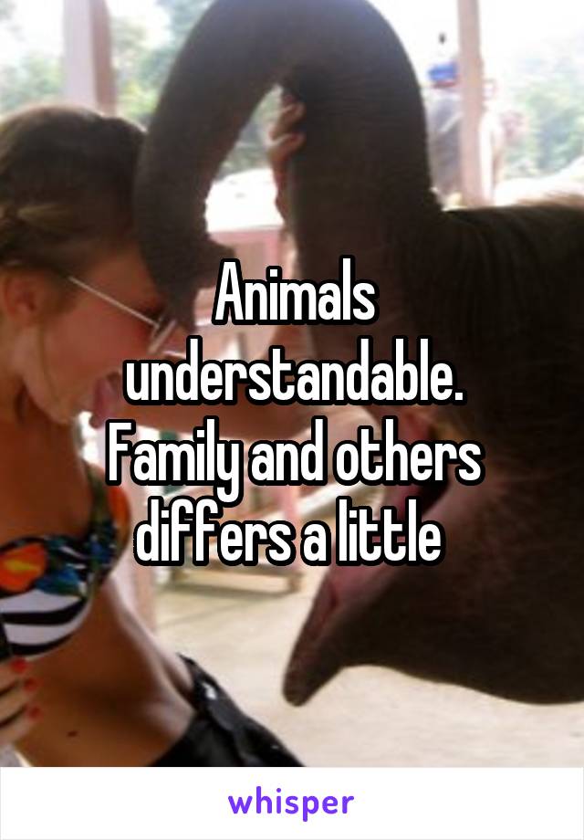 Animals understandable.
Family and others differs a little 