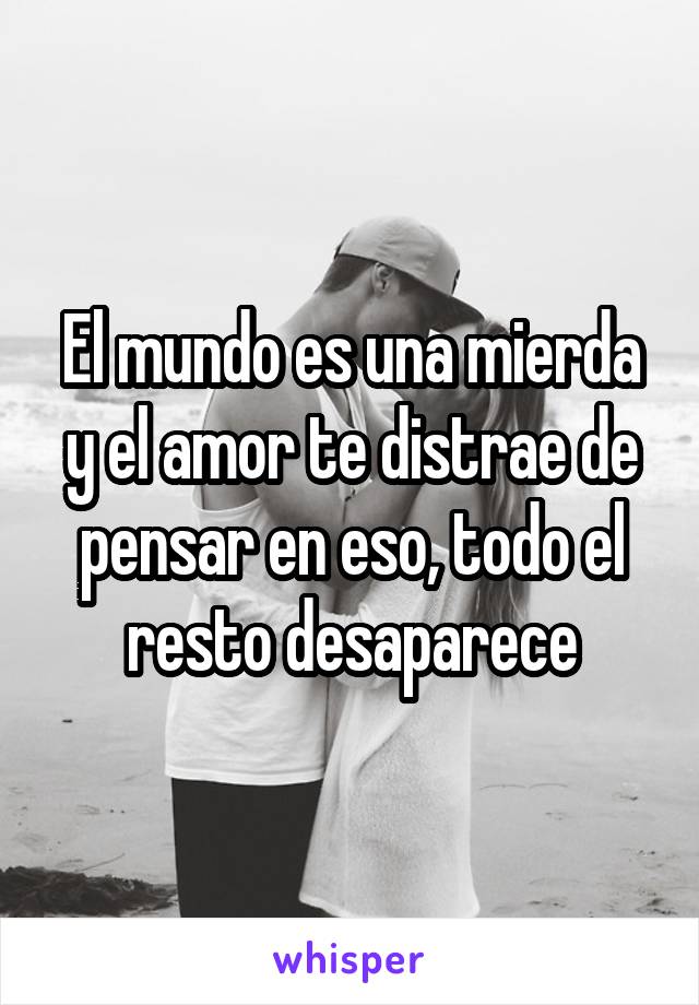 El mundo es una mierda y el amor te distrae de pensar en eso, todo el resto desaparece