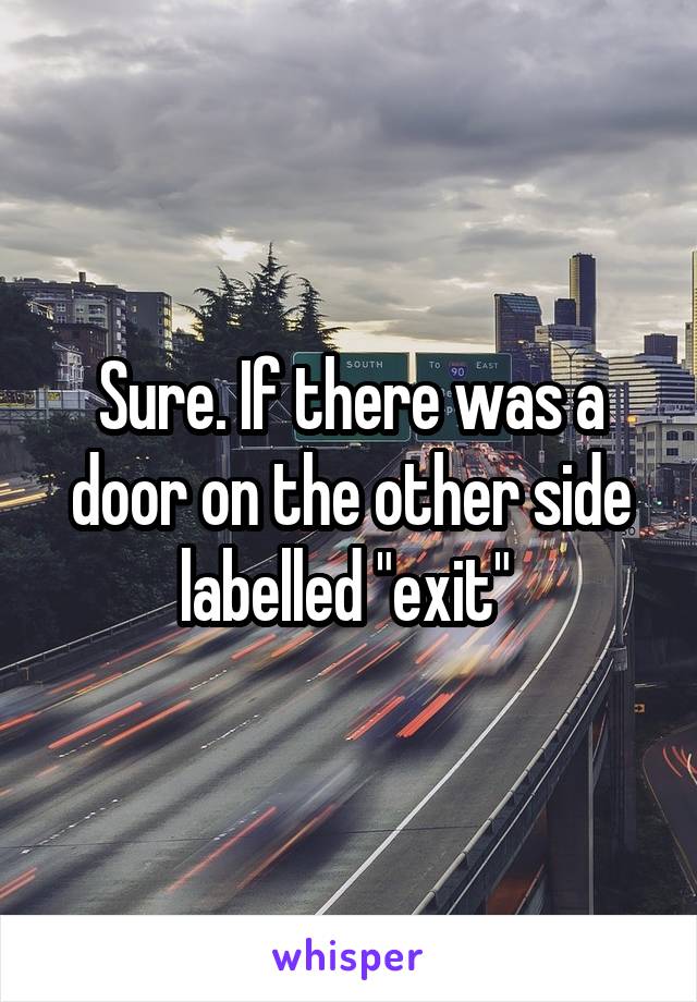 Sure. If there was a door on the other side labelled "exit" 