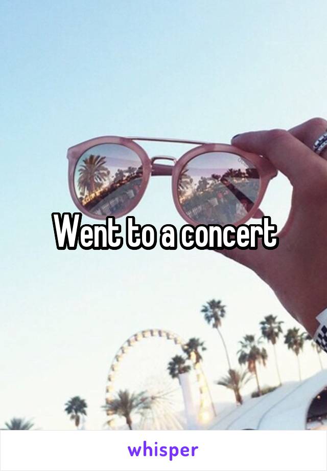 Went to a concert