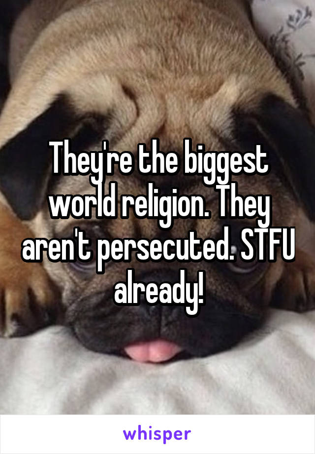 They're the biggest world religion. They aren't persecuted. STFU already!