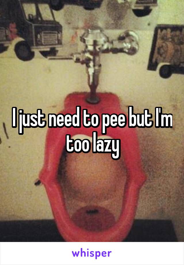 I just need to pee but I'm too lazy