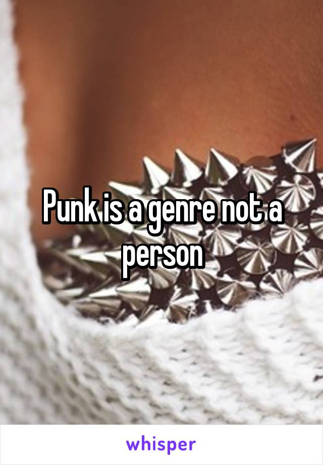 Punk is a genre not a person
