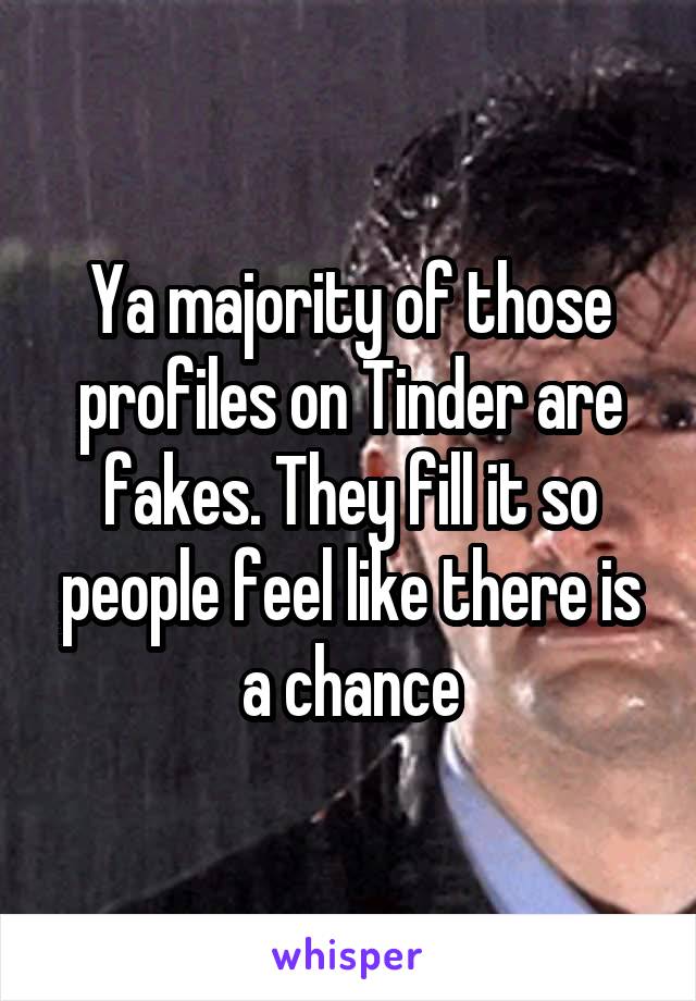 Ya majority of those profiles on Tinder are fakes. They fill it so people feel like there is a chance