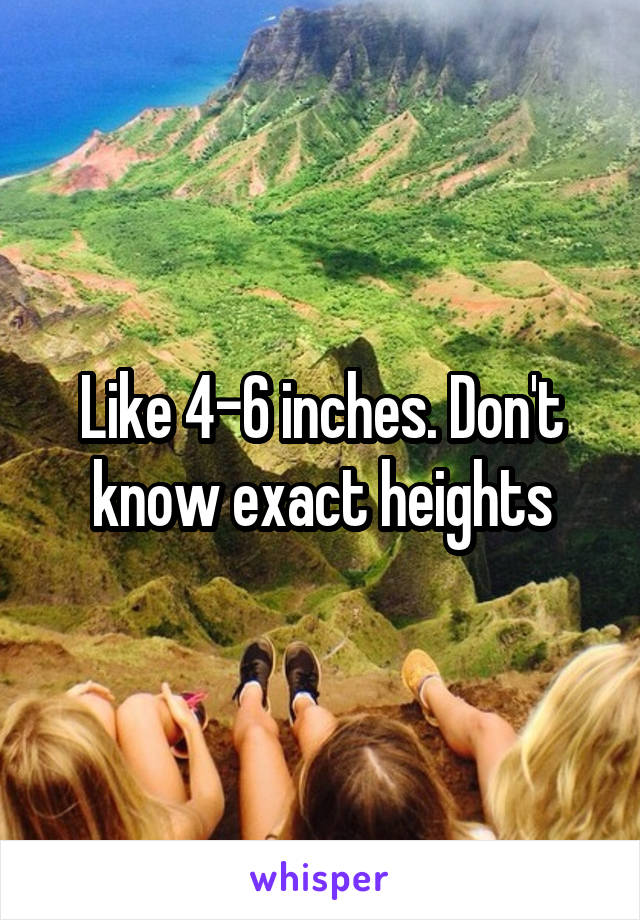 Like 4-6 inches. Don't know exact heights