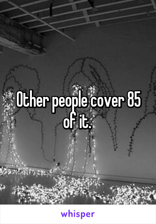 Other people cover 85 of it. 