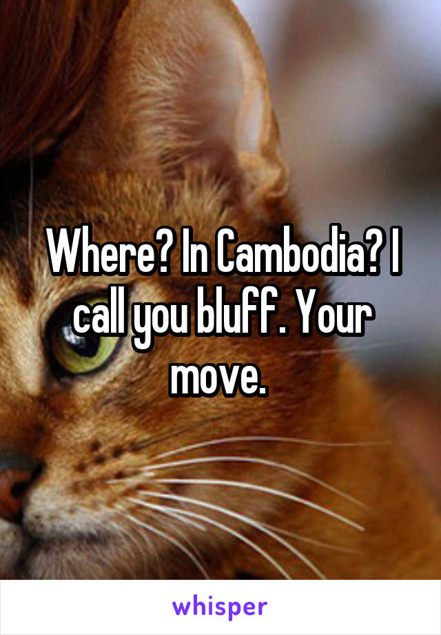 Where? In Cambodia? I call you bluff. Your move. 