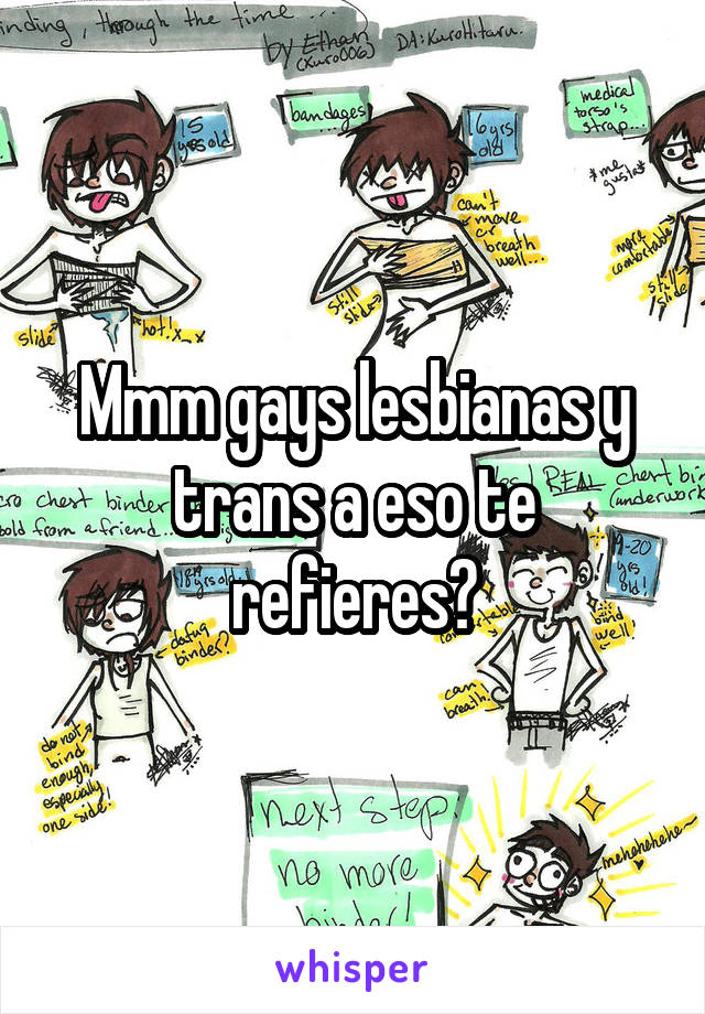 Mmm gays lesbianas y trans a eso te refieres?