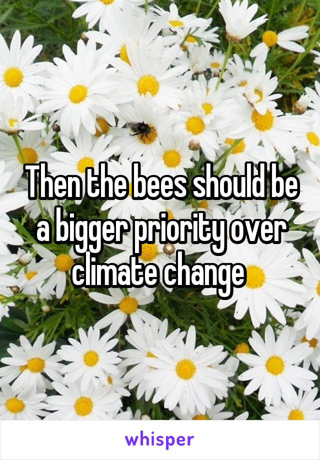 Then the bees should be a bigger priority over climate change 
