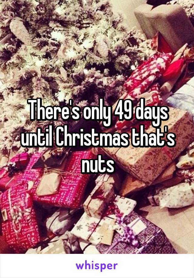 There's only 49 days until Christmas that's nuts