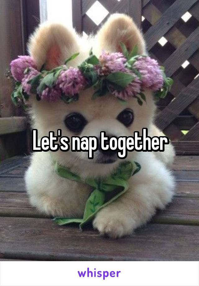 Let's nap together
