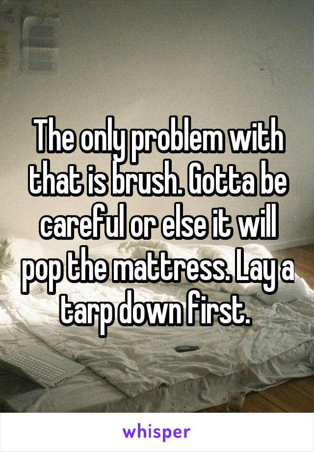 The only problem with that is brush. Gotta be careful or else it will pop the mattress. Lay a tarp down first. 