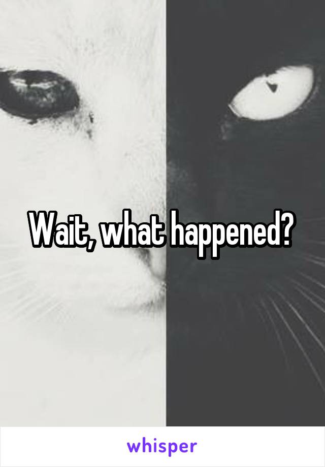 Wait, what happened? 