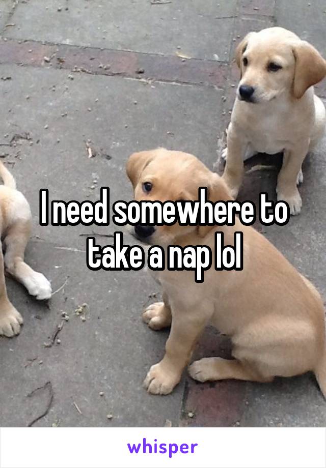 I need somewhere to take a nap lol