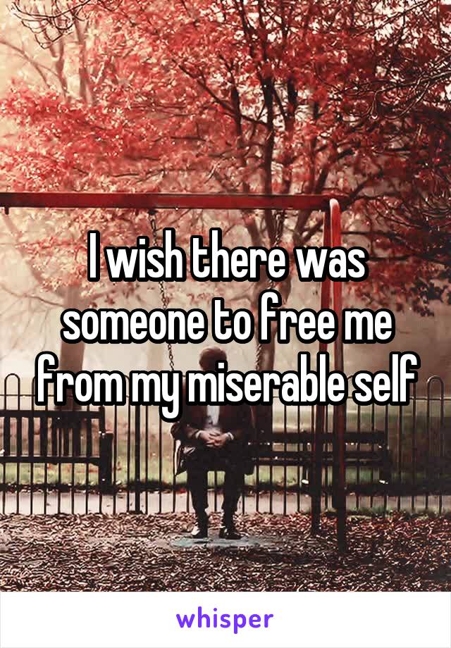 I wish there was someone to free me from my miserable self