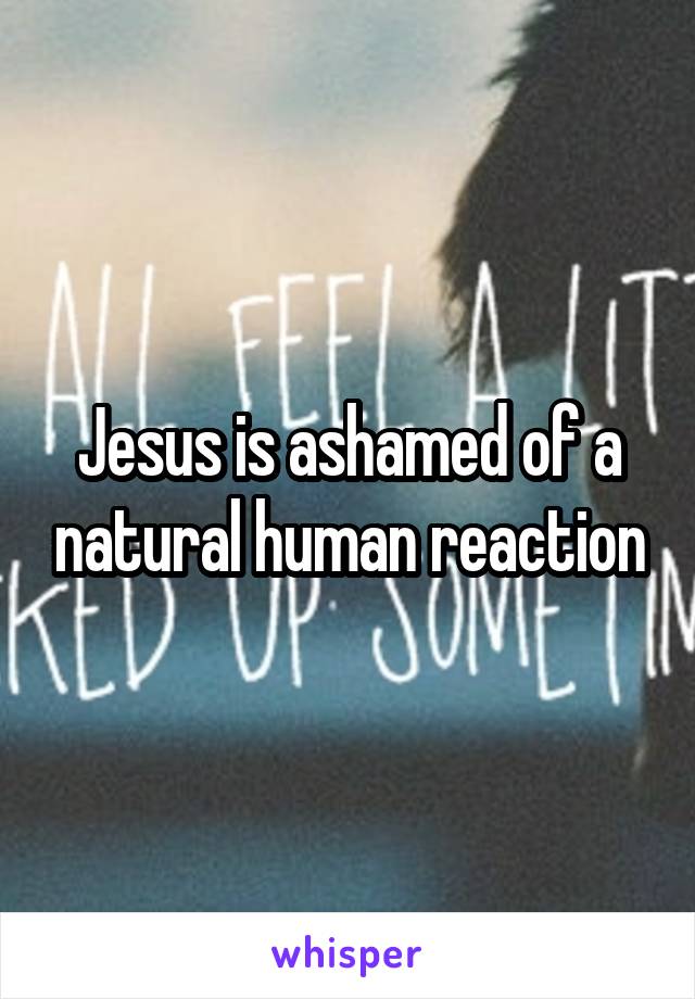 Jesus is ashamed of a natural human reaction