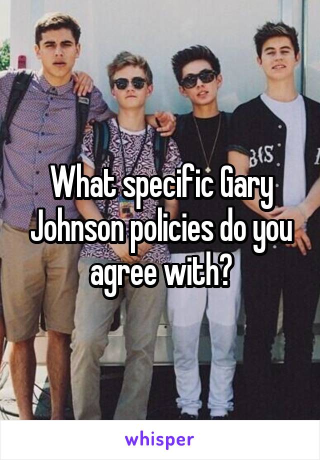 What specific Gary Johnson policies do you agree with?