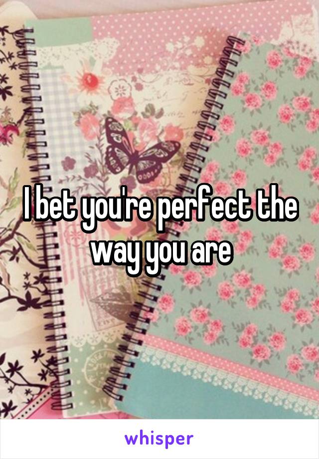 I bet you're perfect the way you are
