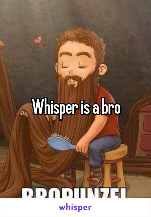 Whisper is a bro