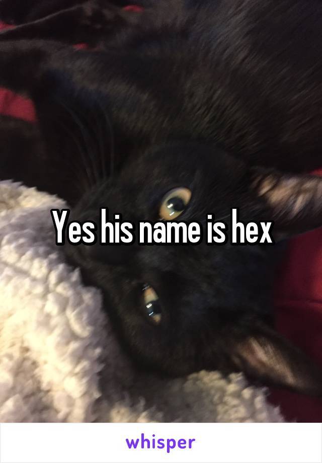 Yes his name is hex