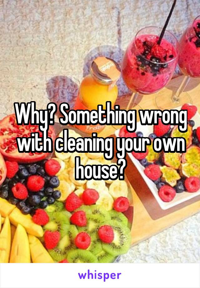 Why? Something wrong with cleaning your own house?