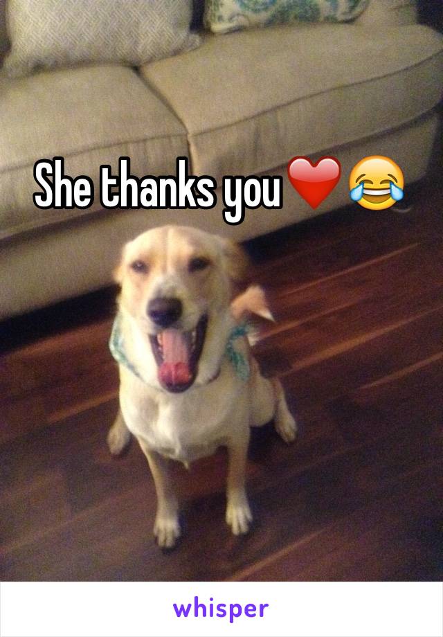 
She thanks you❤️😂